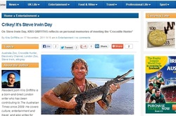 Crocodile Hunter Steve Irwin feature, Kris Griffiths